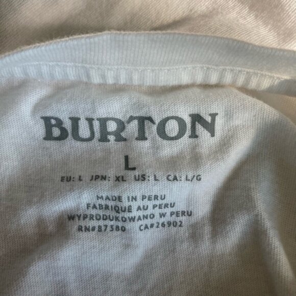 Women's Burton White Crop Top Cutt-off style T-Shirt Size L - Picture 5 of 5